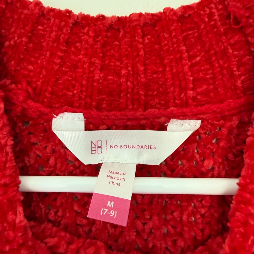 No Boundaries Red Mock Neck Pullover Sweater - Picture 2 of 2